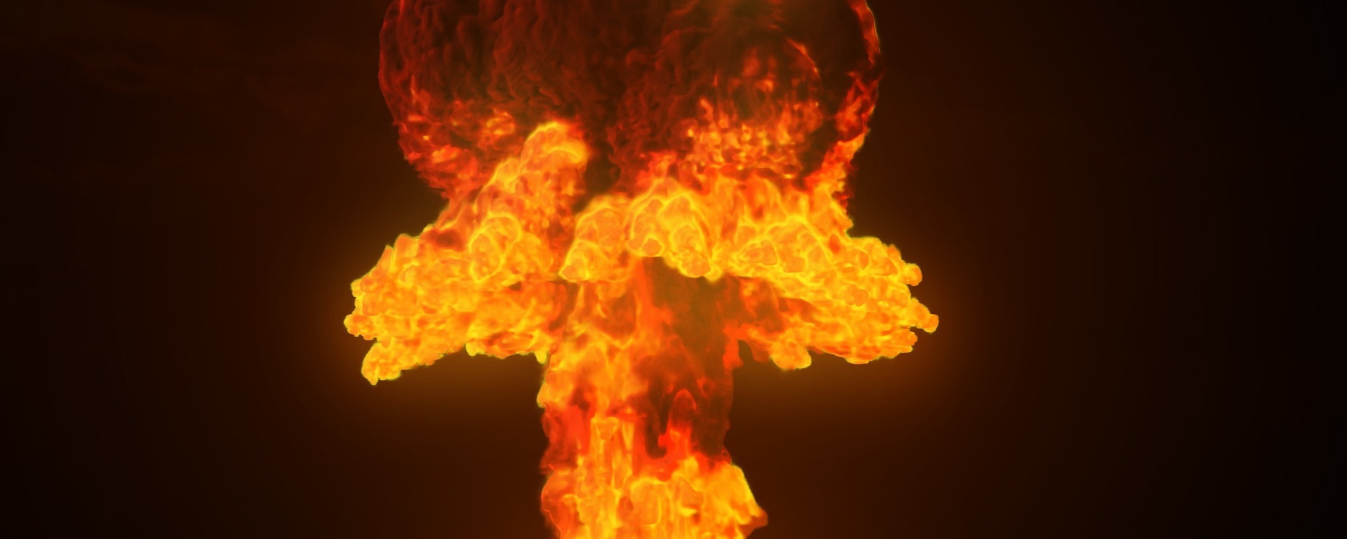 bomb mushroom cloud on fire